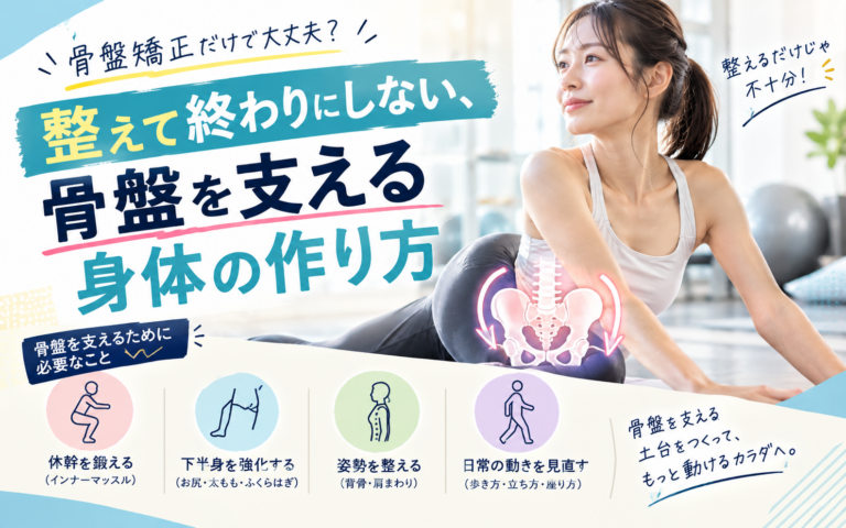 骨盤矯正だけで大丈夫？整えて終わりにしない、骨盤を支える身体の作り方